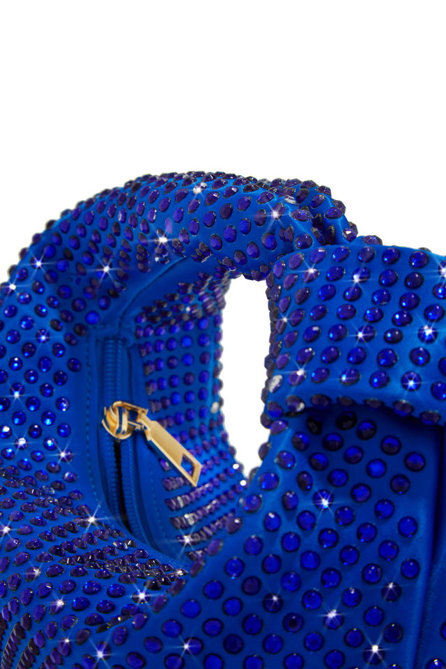 Load image into Gallery viewer, Blue All Around Rhinestone Handbag
