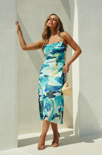 Load image into Gallery viewer, Blue Watercolor Midi Dress
