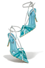 Load image into Gallery viewer, Kataya Ankle Strap Pointed Toe Heels - Blue
