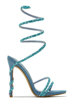 Load image into Gallery viewer, Blue Rhonestone Heels
