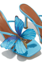 Load image into Gallery viewer, Mariposa Butterfly Mule Heels - Blue
