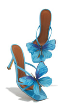 Load image into Gallery viewer, Mariposa Butterfly Mule Heels - Blue
