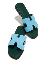 Load image into Gallery viewer, Green and Blue Vacation Sandals
