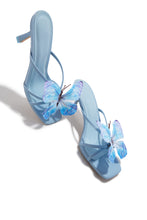 Load image into Gallery viewer, Social Butterfly Mid Heel Mules - Blue
