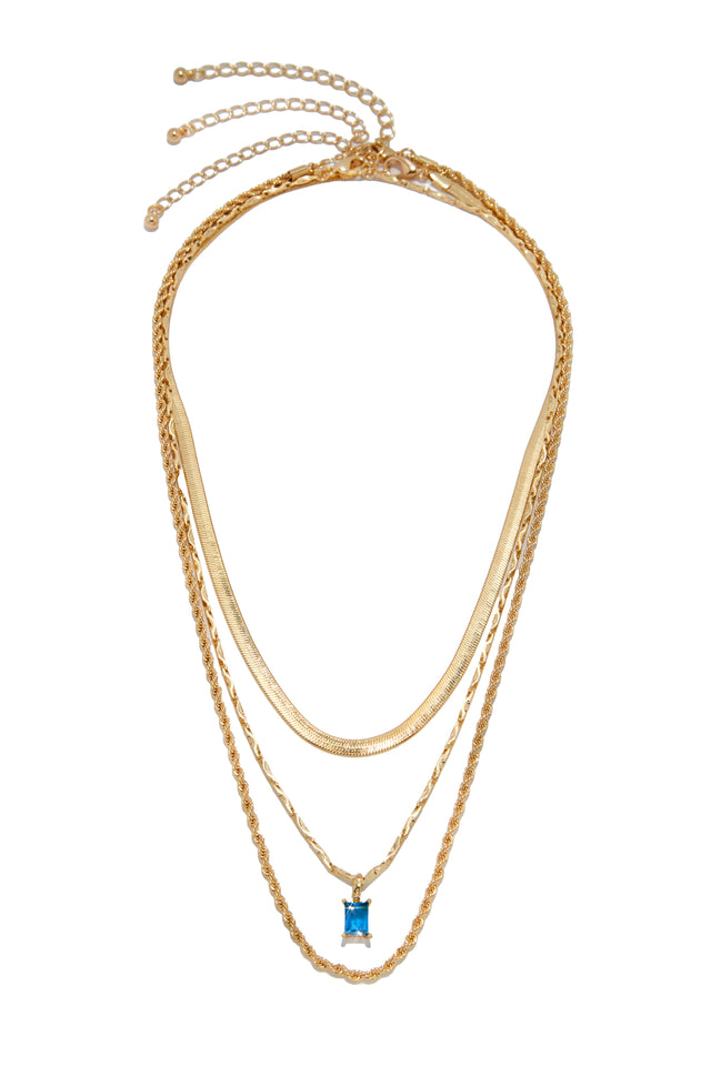 Load image into Gallery viewer, Blue Pendant Stone Necklace Set
