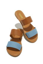 Load image into Gallery viewer, Denim Blue Slip On Summer Sandals

