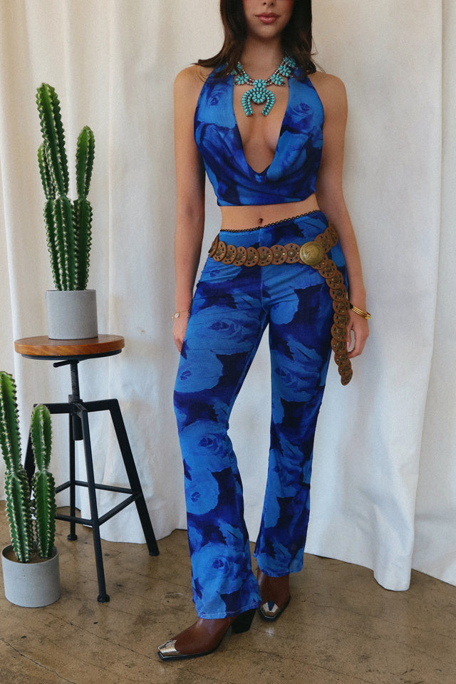 Load image into Gallery viewer, Anessia Two Piece Pant Set - Blue Multi
