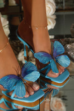 Load image into Gallery viewer, Mariposa Butterfly Mule Heels - Blue
