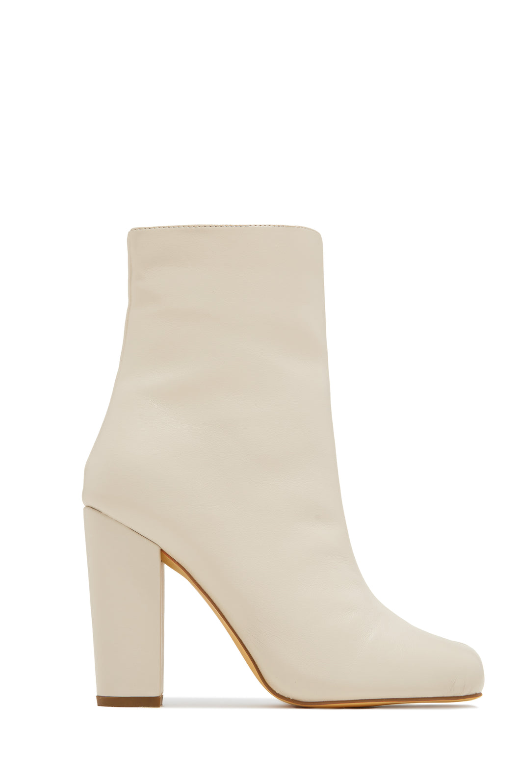 Alura Toe Split Block Heel Ankle Boots - Bone