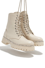 Load image into Gallery viewer, Bone Lace Up Combat Boots
