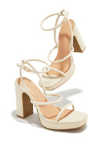 Load image into Gallery viewer, Ivory Platform Block Heels
