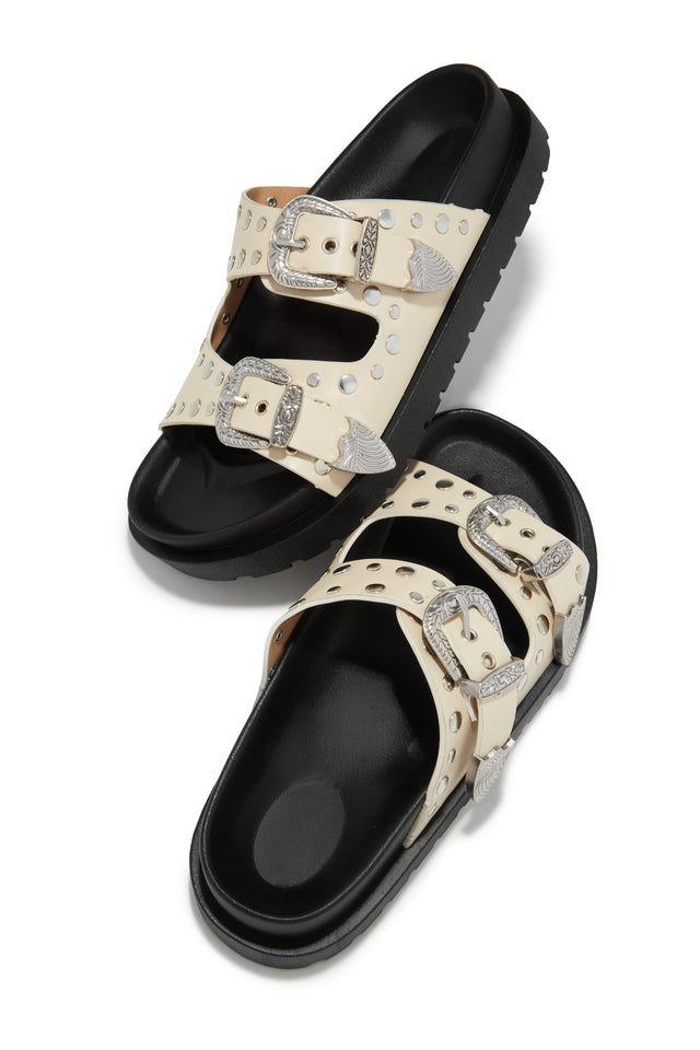 Load image into Gallery viewer, Kenzia Chunky Slip On Sandals - Bone
