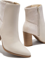 Load image into Gallery viewer, Madelyn Block Heel Ankle Boots - Off White
