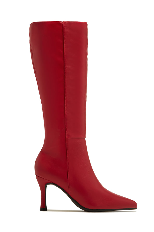 Load image into Gallery viewer, Zama Knee High Heel Boots - Red

