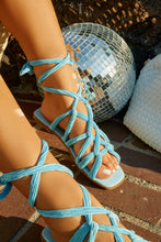 Load image into Gallery viewer, Bora Bora Lace Up Sandals - Blue

