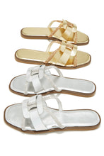 Load image into Gallery viewer, Del Sol Embellished Slip On Sandals - Gold
