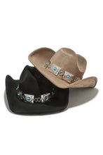 Load image into Gallery viewer, Yelayna Faux Suede Western Hat - Black
