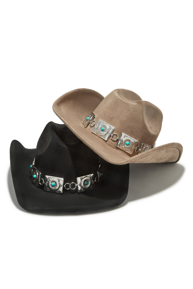 Load image into Gallery viewer, Yelayna Faux Suede Western Hat - Black
