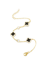 Load image into Gallery viewer, Gold-Tone Bracelet with Black Pendant Clove Detailing
