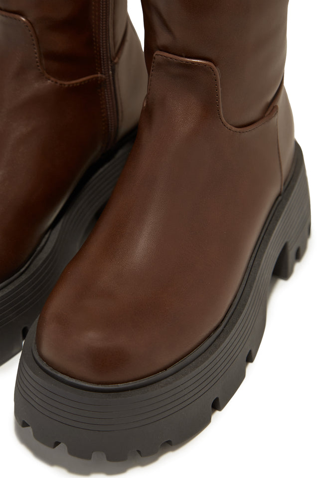 Load image into Gallery viewer, Brown PU Boots
