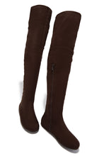 Load image into Gallery viewer, Cozy Season Flat Over The Knee Boots - Brown

