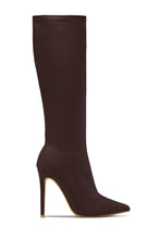 Load image into Gallery viewer, So Dramatic Knee High Heel Boots - Brown
