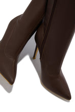 Load image into Gallery viewer, So Dramatic Knee High Heel Boots - Brown
