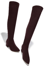 Load image into Gallery viewer, New Moon Over The Knee Block Heel Boots - Brown
