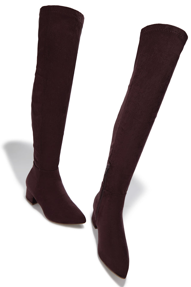 Load image into Gallery viewer, New Moon Over The Knee Block Heel Boots - Brown

