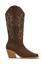 Load image into Gallery viewer, Brown Stacked Heel Cowgirl Boots
