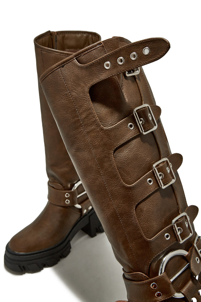 Load image into Gallery viewer, Brown Boots With Silver Buckles 
