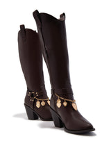 Load image into Gallery viewer, Sunsets &amp; Festivals Cowgirl Boots - Brown
