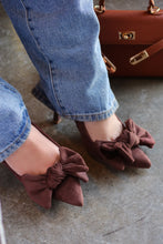 Load image into Gallery viewer, Kirstie Bow Slingback Pumps - Brown
