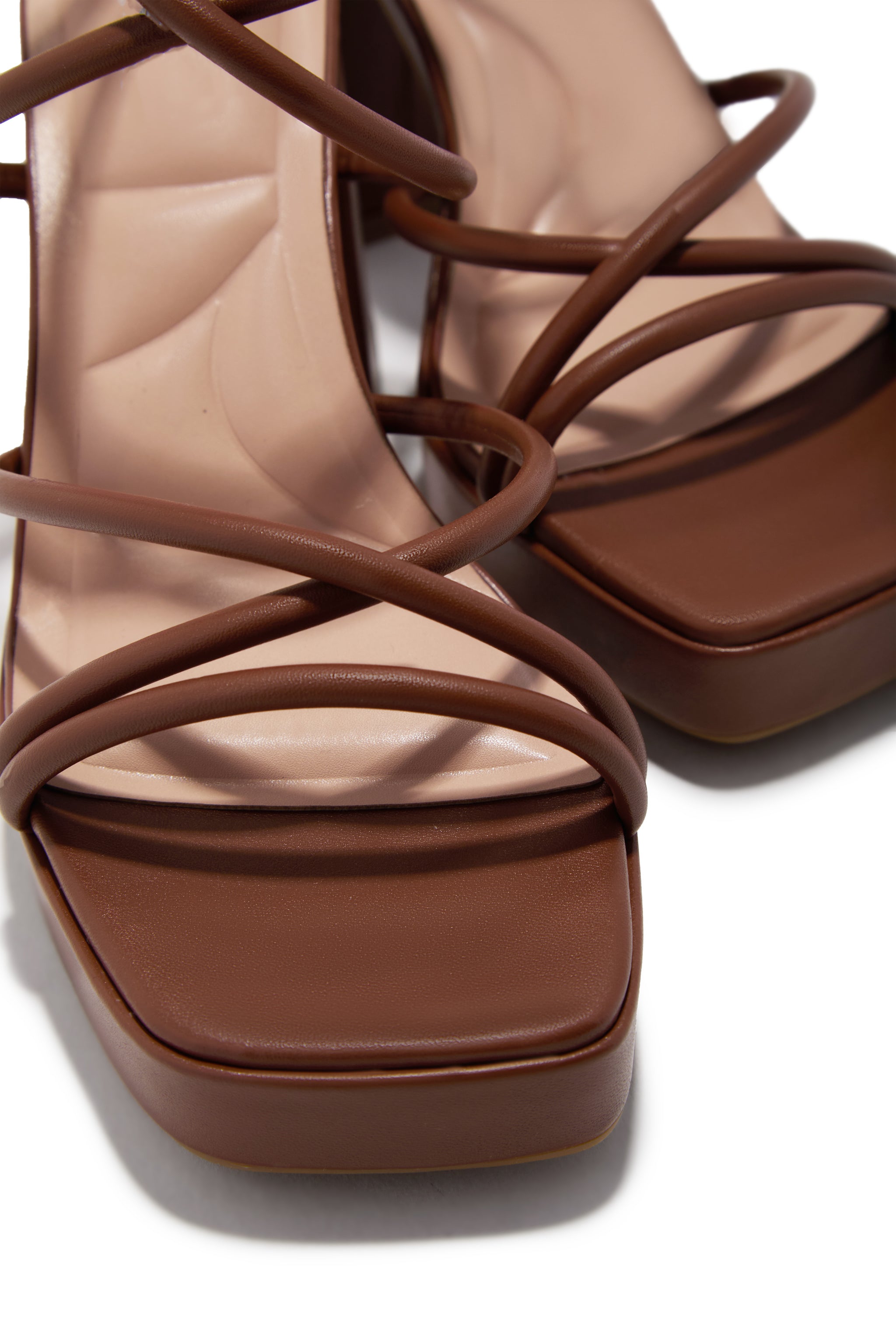 Miss Lola | Kaylie Brown Platform Block Heels – MISS LOLA