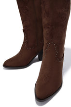 Load image into Gallery viewer, Festival Season Cowgirl Boots - Brown Suede
