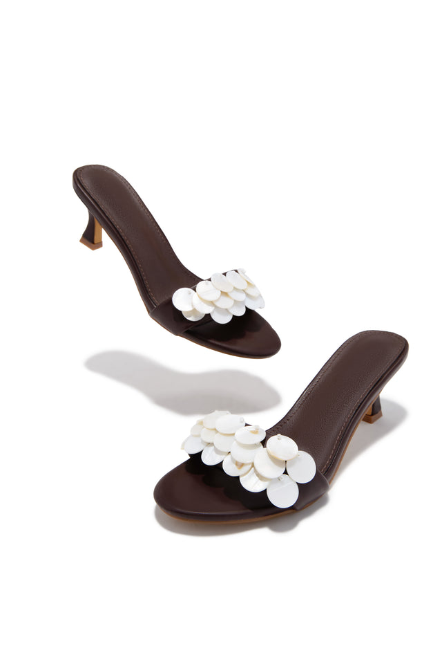 Load image into Gallery viewer, Clara Kitten Heel Mules - Brown
