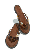 Load image into Gallery viewer, Kehlani Slip On Thong Strap Sandals - Brown
