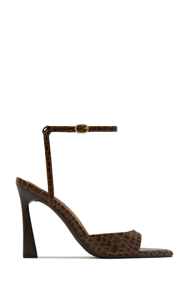 Load image into Gallery viewer, Brown Croc Embossed High Heels

