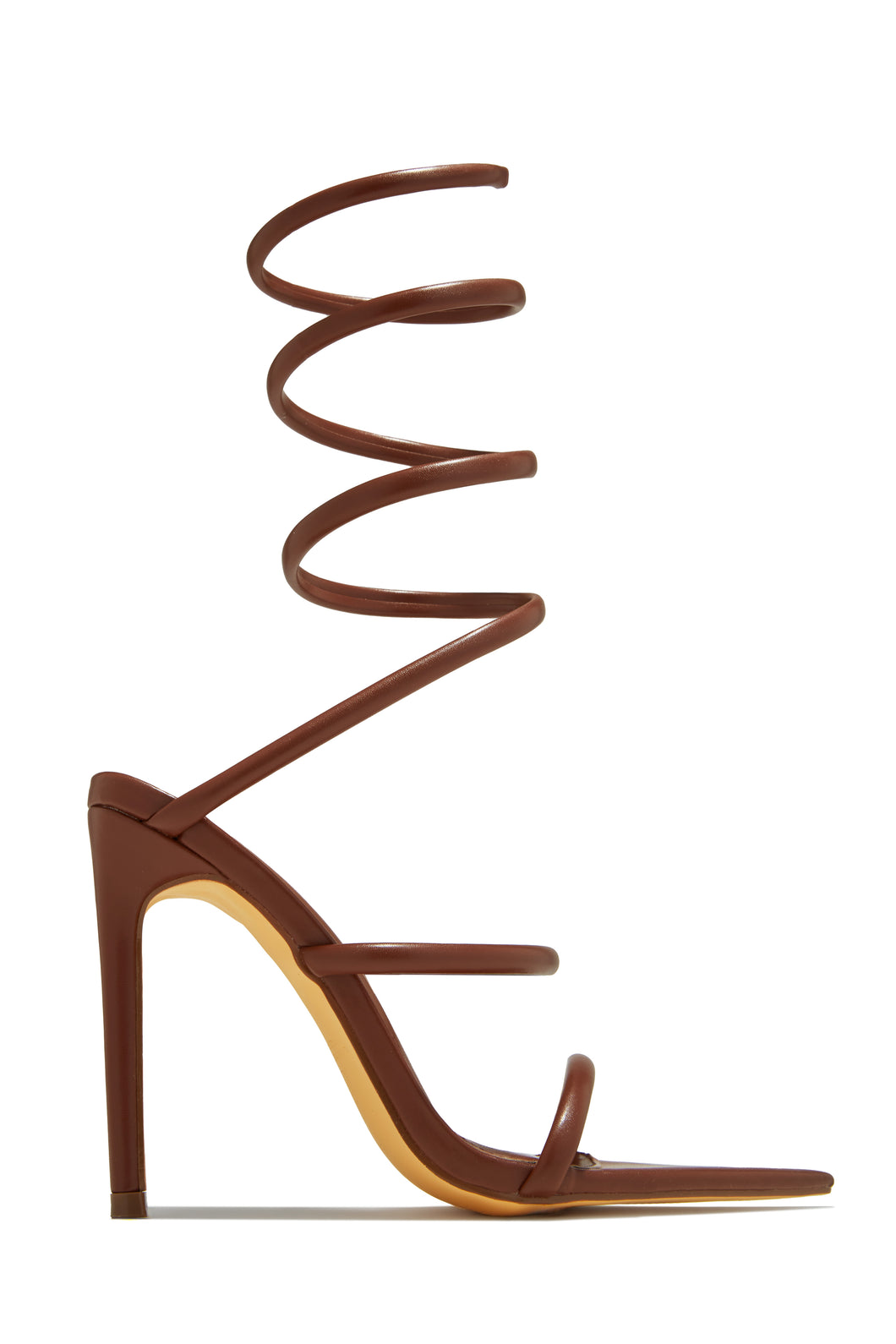 Nathalie Around The Ankle Coil High Heels - Brown
