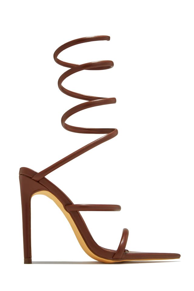 Load image into Gallery viewer, Nathalie Around The Ankle Coil High Heels - Red
