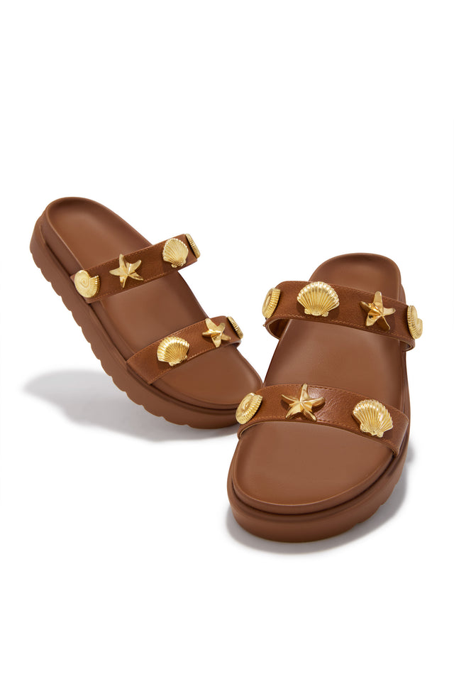 Shoreline Chunky Slip On Sandals - Tan