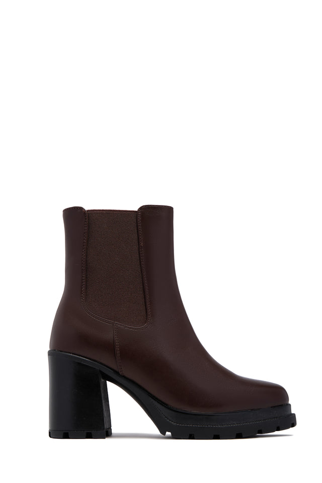 Brooklyn Block Heel Ankle Boots - Brown