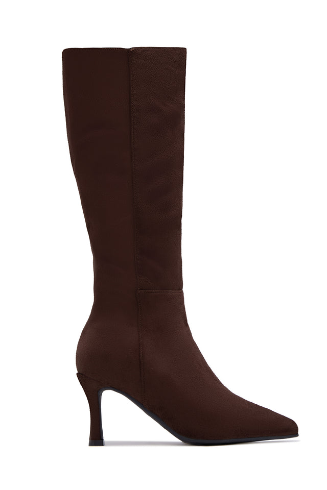 Load image into Gallery viewer, Zama Knee High Heel Boots - Brown Suede
