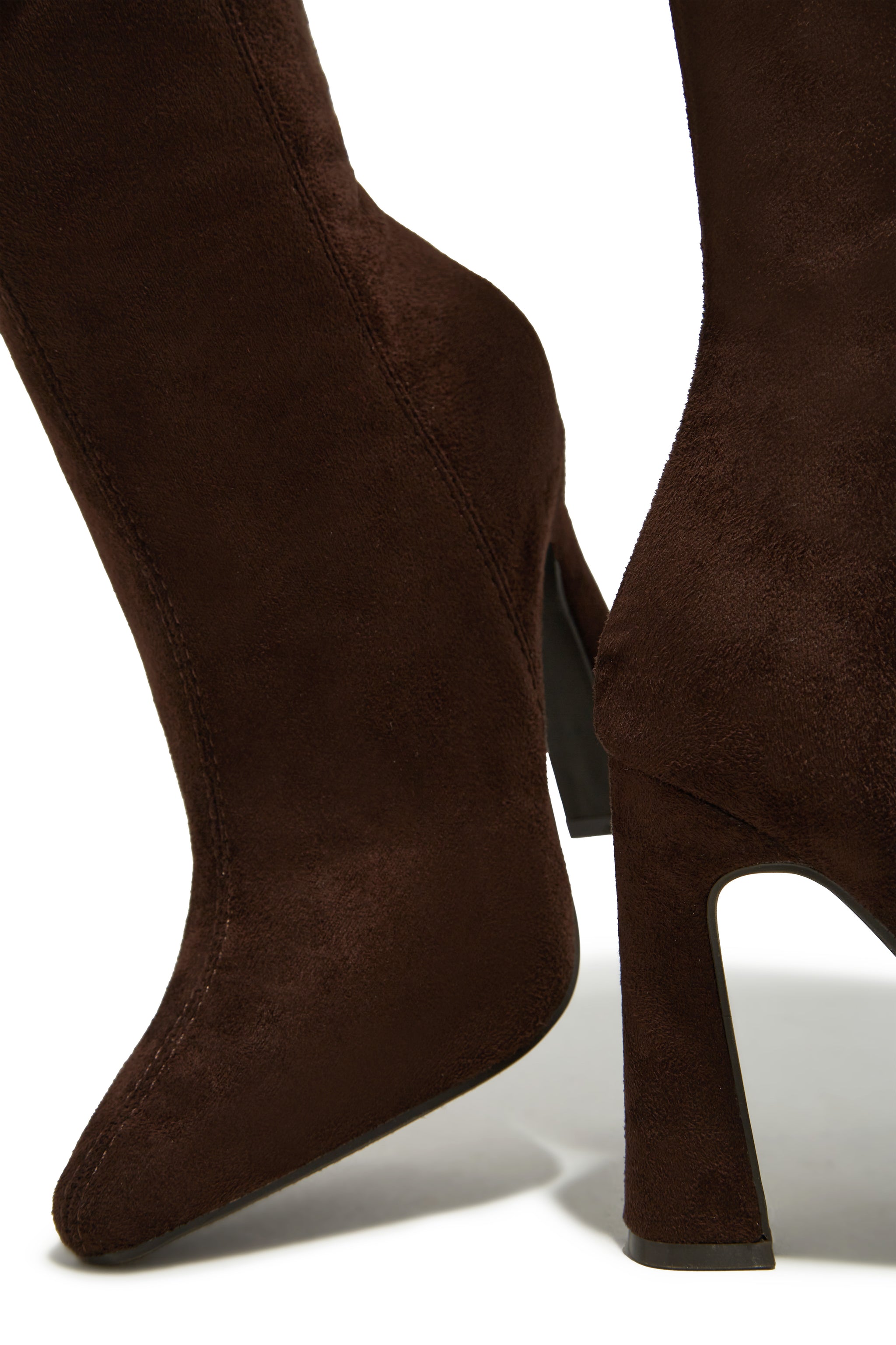 Miss Lola | Alura Silver Toe Split Block Heel Ankle Boots