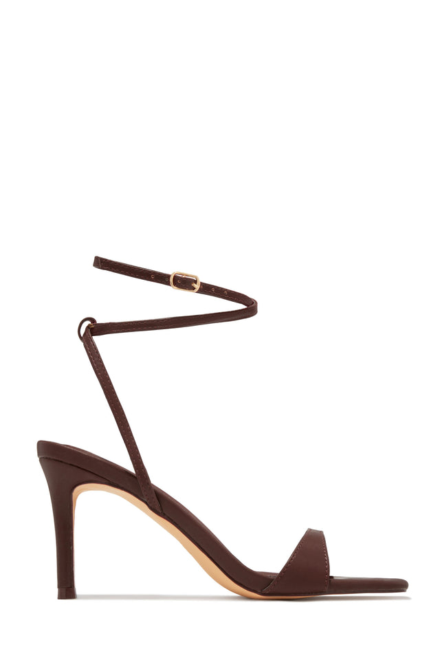 Load image into Gallery viewer, Viana Ankle Strap Mid Heels - Brown
