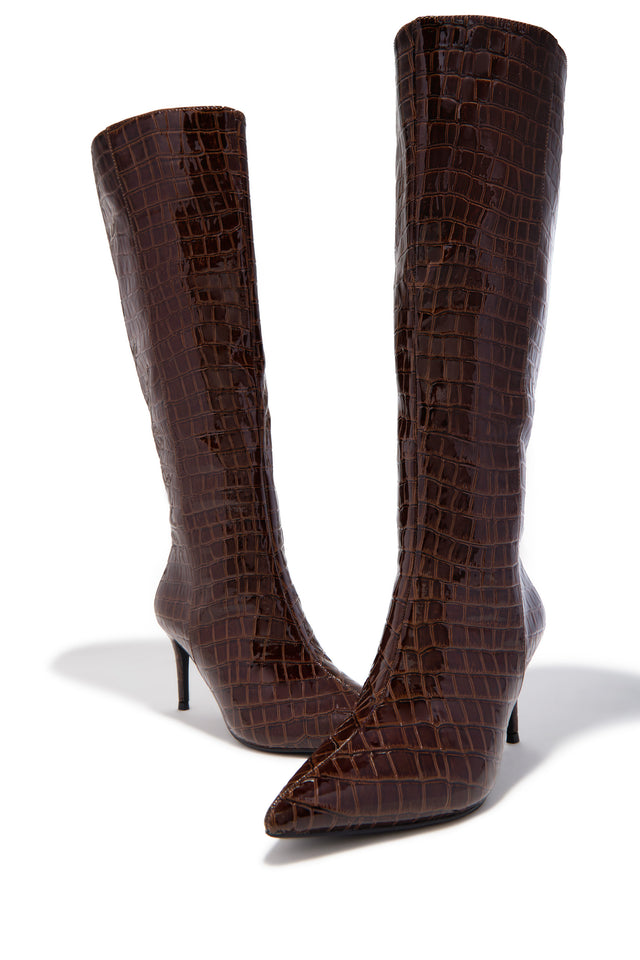 Load image into Gallery viewer, Chrissy Mid Heel Boots - Brown
