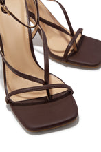 Load image into Gallery viewer, Eren Ankle Strap Heels - Brown
