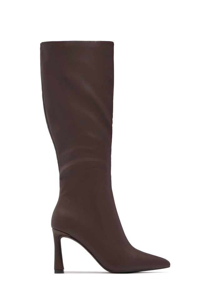 Load image into Gallery viewer, Kymmie Below The Knee Heel Boots - Brown
