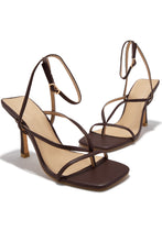 Load image into Gallery viewer, Eren Ankle Strap Heels - Brown
