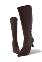 Load image into Gallery viewer, Kymmie Below The Knee Heel Boots - Brown
